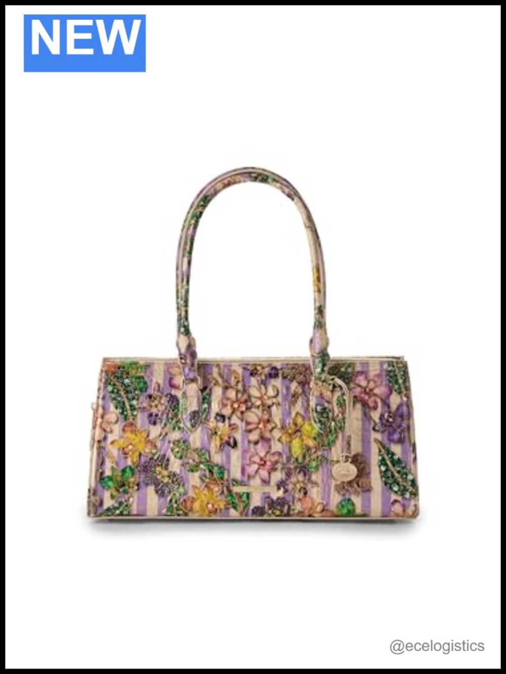 Leather Satchel Handbag with Rolled Handles and Pockets